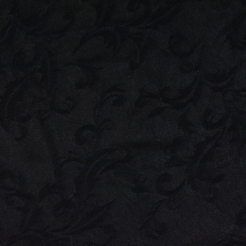 Black Ornate-Scroll Jacquard, Polyester