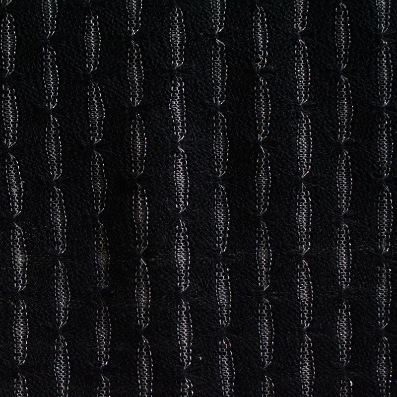 Jacquard 100% Polyester Chunky Knit Fabric, 110 gsm, 170 cm — Black