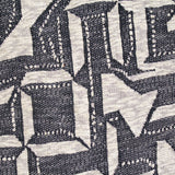 Dark Blue Geometric Chunky Knit, Cotton-Poly