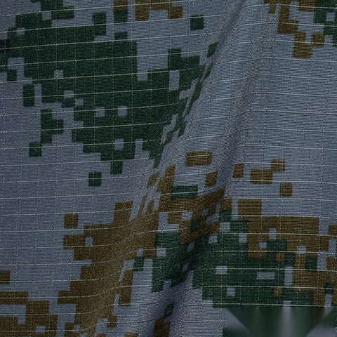 Blue-Grey Camo Woven, Polyester