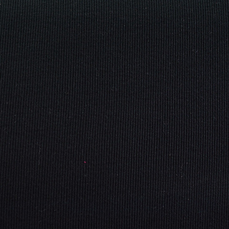 Viscose Stretch Rib Knit Fabric, 210 gsm, 158 cm — Black