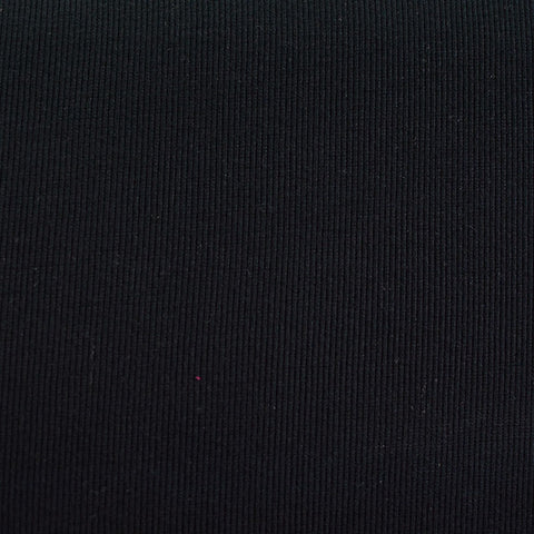 Viscose Stretch Rib Knit Fabric, 210 gsm, 158 cm — Black