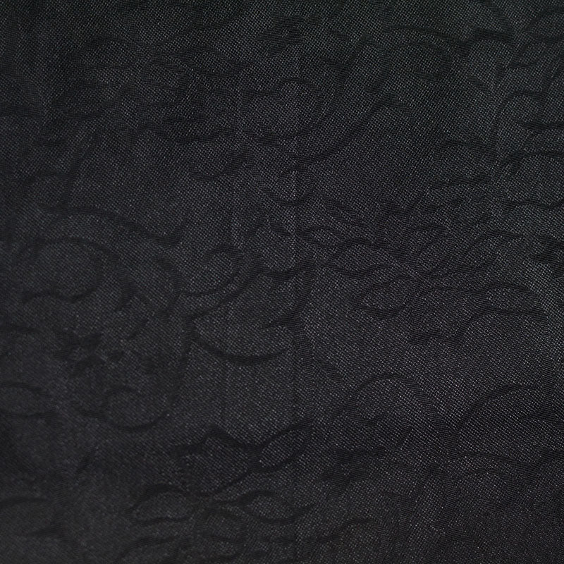 Dark Grey Floral Jacquard, Polyester, 130 gsm