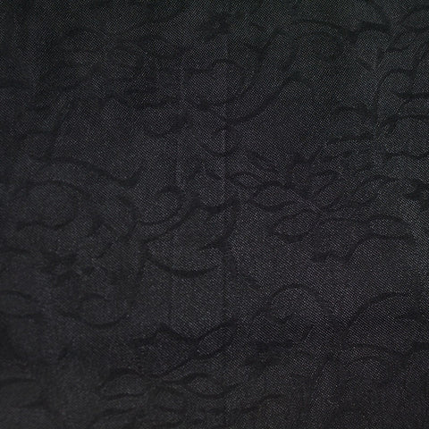Dark Grey Floral Jacquard, Polyester, 130 gsm