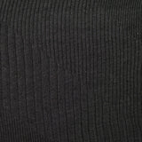 Polyester Viscose Stretch Rib Knit Fabric, 220 gsm — Black