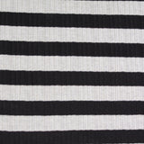 Black Horizontal-Stripe Rib Knit, Poly-Cotton