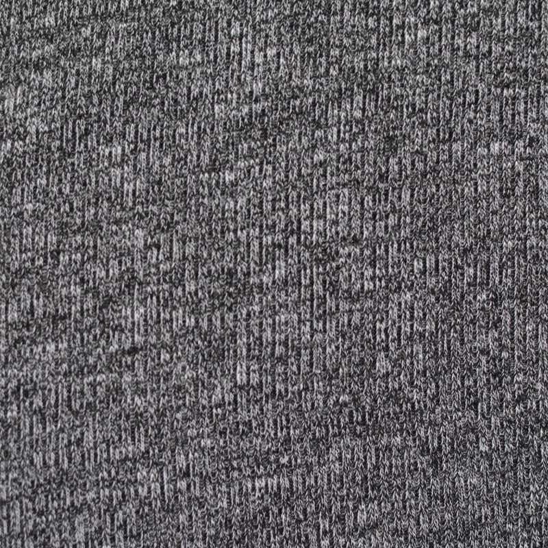 Black Marl Rib Knit, Viscose-Poly, 210 gsm