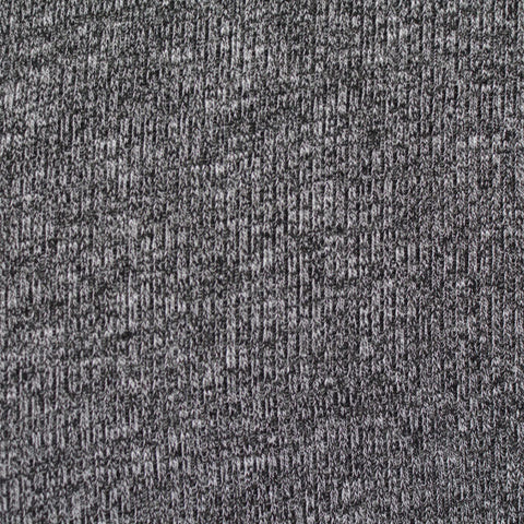 Black Marl Rib Knit, Viscose-Poly, 210 gsm