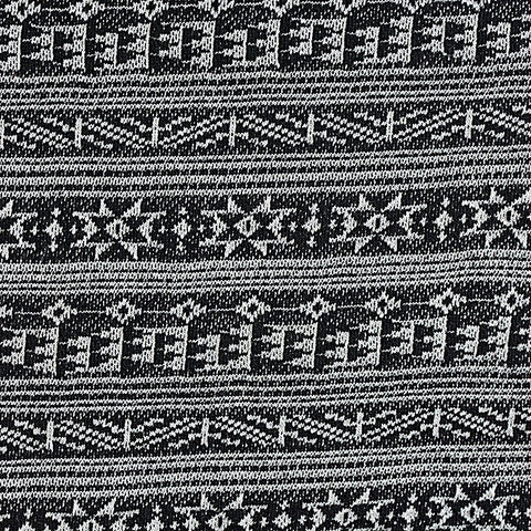Black Geometric-Star Chunky Knit, Poly-Cotton
