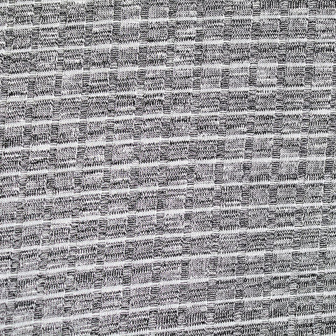 Marled Grey Check Rib Knit, Viscose-Poly
