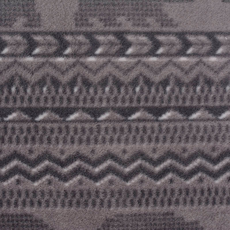 Grey Geometric-Band Fleece, Polyester