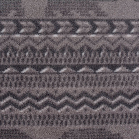 Grey Geometric-Band Fleece, Polyester