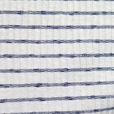 Navy Horizontal-Stripe Rib Knit, Poly-Cotton