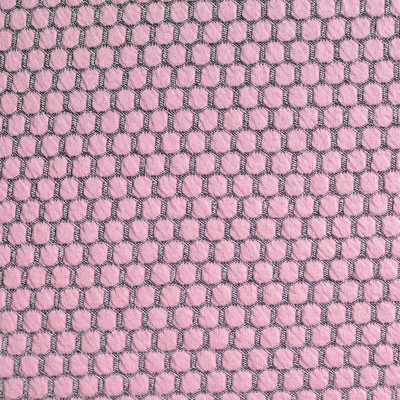 Pink Honeycomb Jacquard, Poly-Viscose