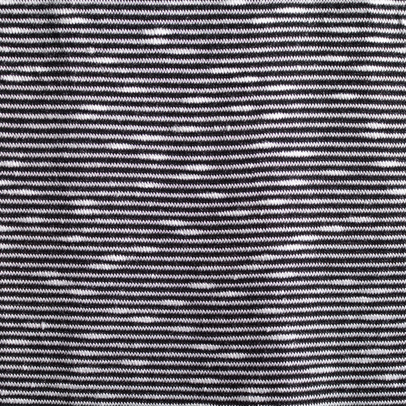 Black Horizontal-Stripe Rib Knit, Poly-Viscose, 130 gsm