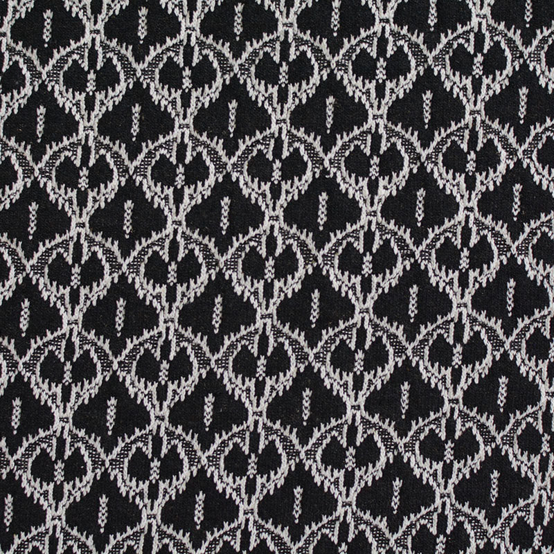 Jacquard Polyester Cotton Blend Stretch Knit Fabric, 534 gsm, 172 cm — Black