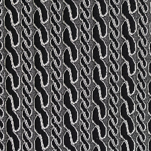 Jacquard Polyester Cotton Blend Stretch Knit Fabric, 536 gsm, 174 cm — Black