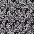 Black Floral Jacquard, Poly-Cotton, 534 gsm