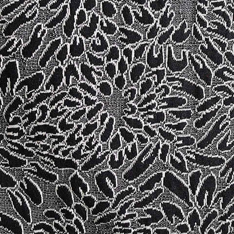 Black Abstract-Floral Jacquard, Poly-Cotton