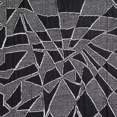Black Abstract Jacquard, Poly-Cotton, 534 gsm