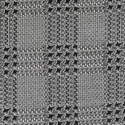 Black Houndstooth Jacquard, Poly-Cotton, 430 gsm