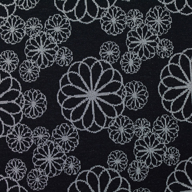 Black Floral Jacquard, Poly-Viscose