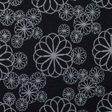 Black Floral Jacquard, Poly-Viscose