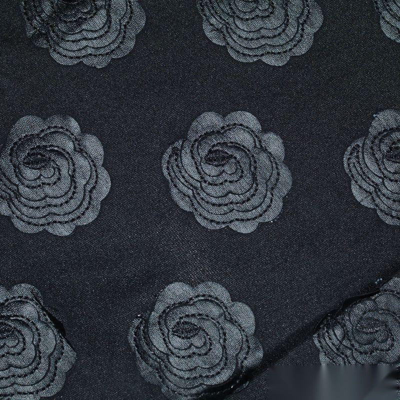Dark Grey Tone-on-Tone Floral Jacquard, Polyester, 290 gsm