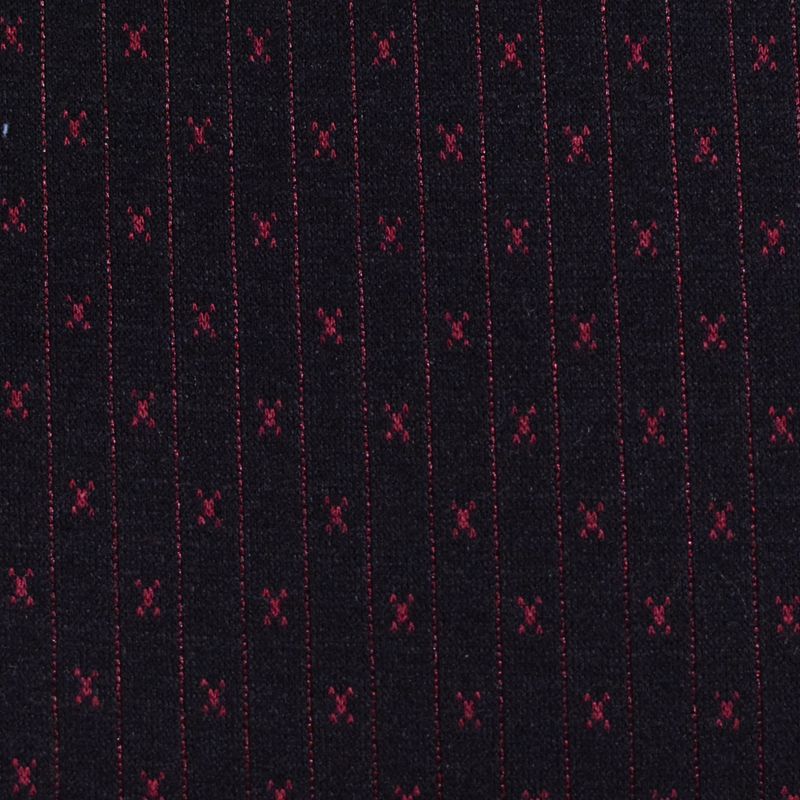 Red Vertical-Stripe Jacquard, Poly-Viscose