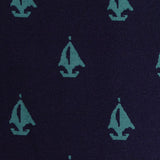 Jacquard Polyester Viscose Knit Fabric, 150 cm — Navy
