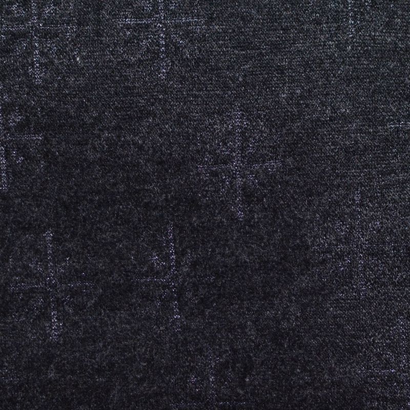 Dark Grey Tone-on-Tone Grid Jacquard, Poly-Viscose