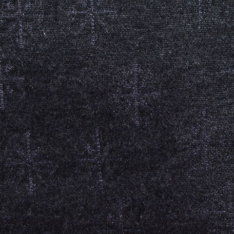 Dark Grey Tone-on-Tone Grid Jacquard, Poly-Viscose