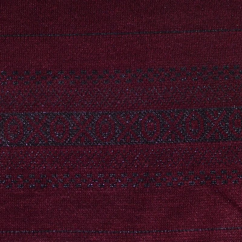 Burgundy Bands Jacquard, Poly-Viscose