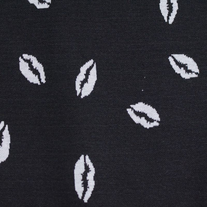 Jacquard Polyester Viscose Knit Fabric, 150 cm — Black