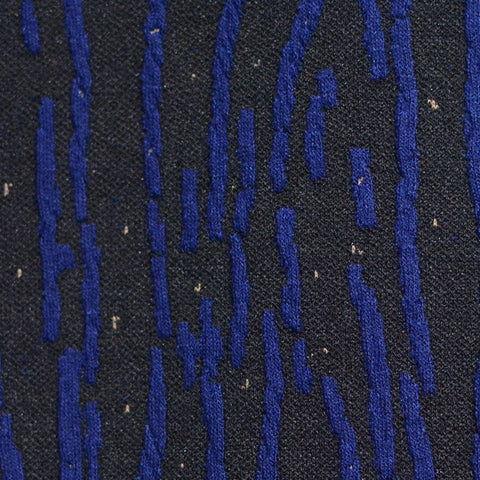 Blue Vertical-Dash Jacquard, Poly-Viscose