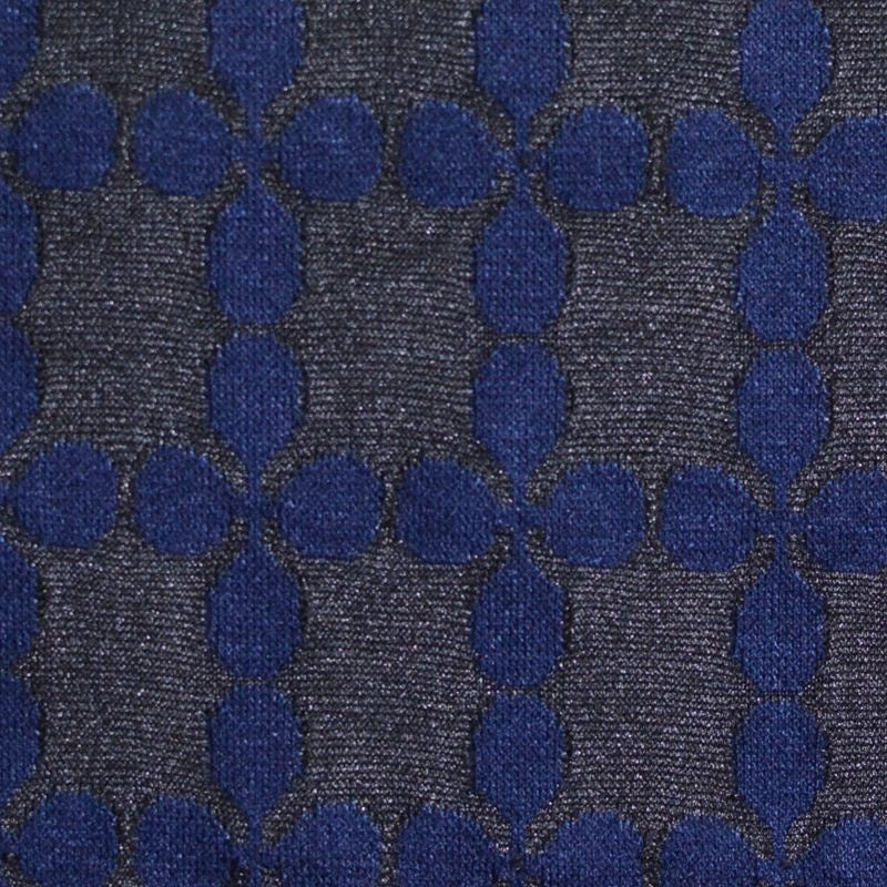 Jacquard Polyester Viscose Knit Fabric, 231 gsm, 150 cm — Navy