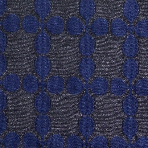 Jacquard Polyester Viscose Knit Fabric, 231 gsm, 150 cm — Navy