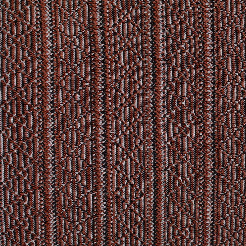 Rust Geometric Chunky Knit, Poly-Viscose