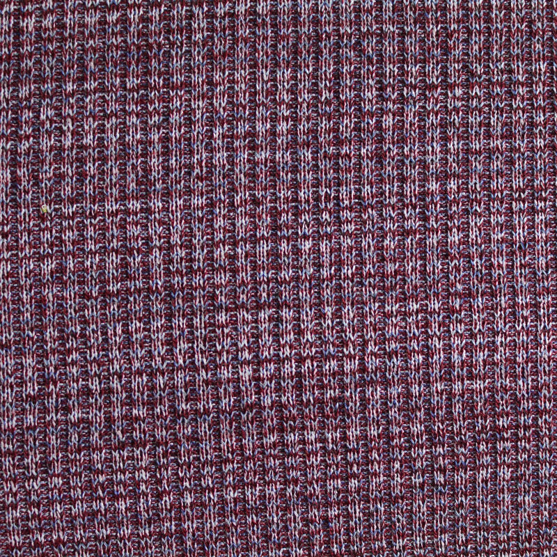 Burgundy Marl Rib Knit, Polyester, 218 gsm
