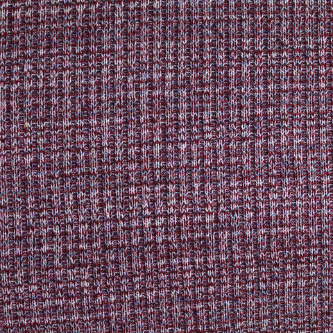 Burgundy Marl Rib Knit, Polyester, 218 gsm