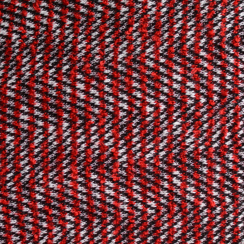 Red Zigzag Chunky Knit, Acrylic-Poly