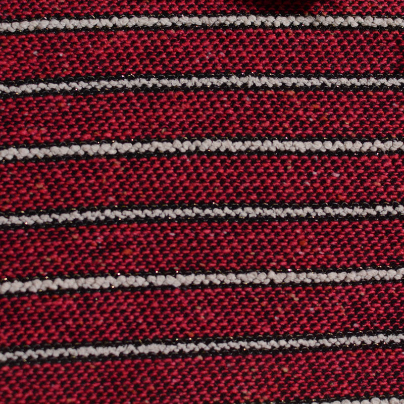 Red Horizontal-Stripe Chunky Knit, 200 gsm