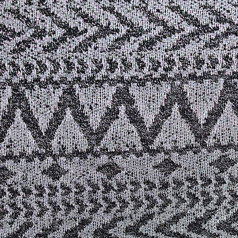 Black Geometric-Chevron Jacquard, Metallic