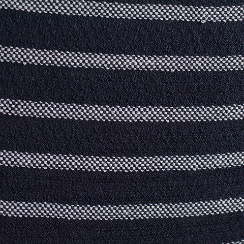 Navy Horizontal-Stripe Knit, Polyester, 162 gsm