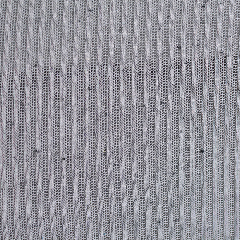 Light Grey Marl Rib Knit, Polyester, 270 gsm