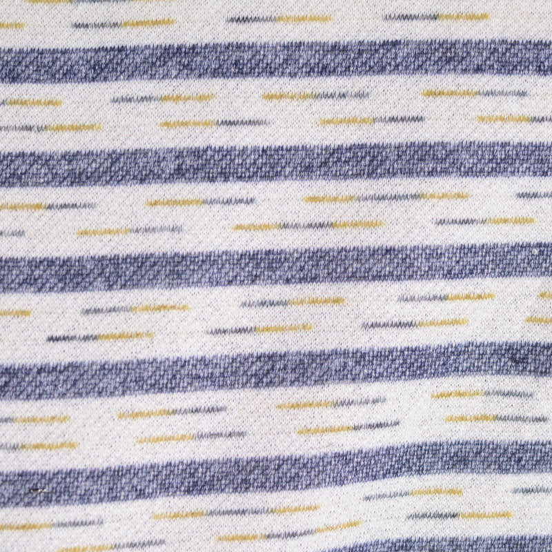 Blue Stripes French Terry, Poly-Cotton