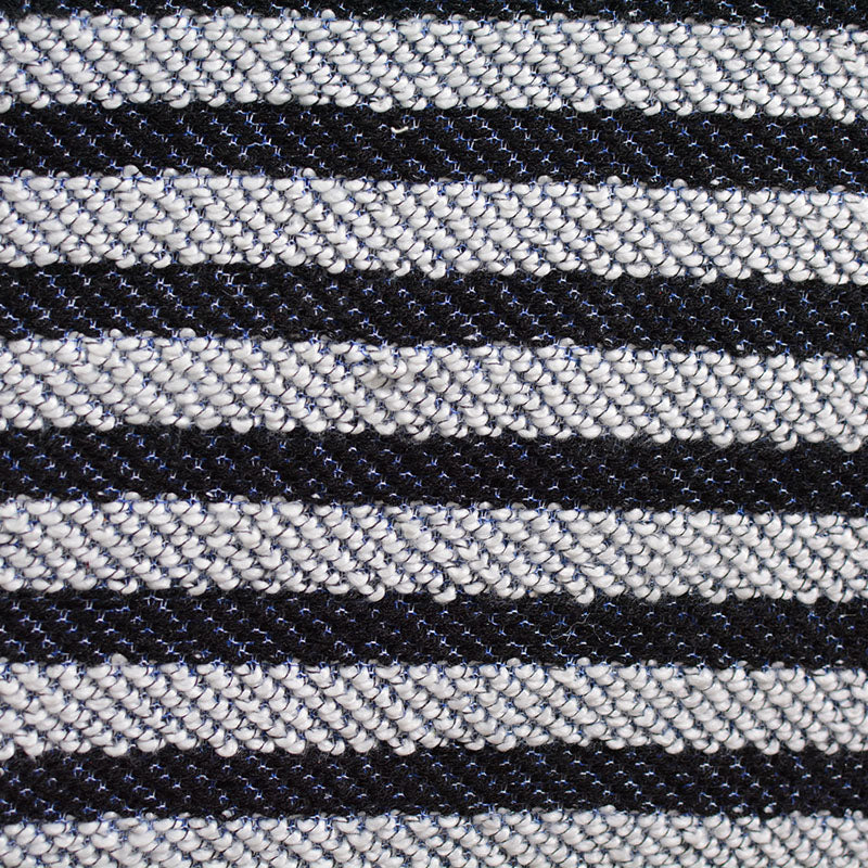 Black Horizontal-Stripe Chunky Knit, Cotton-Poly, 465 gsm