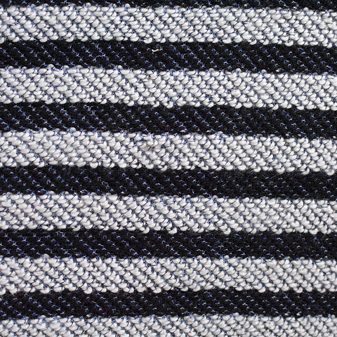 Black Horizontal-Stripe Chunky Knit, Cotton-Poly, 465 gsm