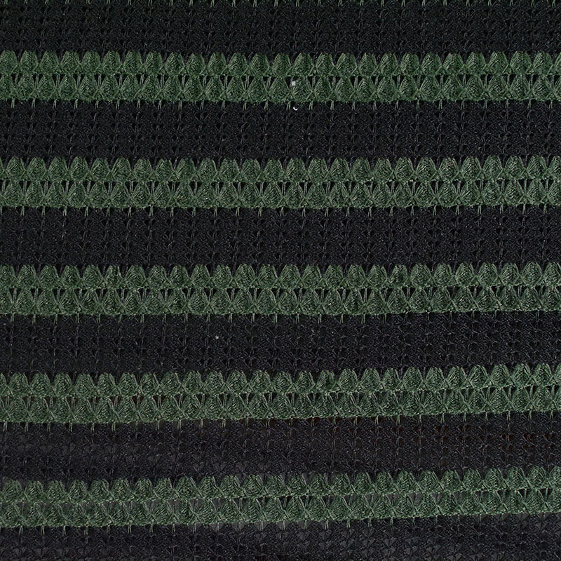 Black Horizontal-Stripe Chunky Knit, Polyester, 142 gsm