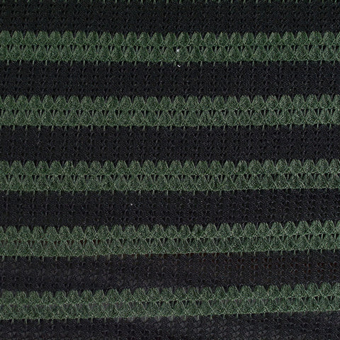 Black Horizontal-Stripe Chunky Knit, Polyester, 142 gsm